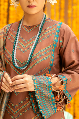 3 Piece Embroidered Lawn Suit - Nayab Eid Exclusive