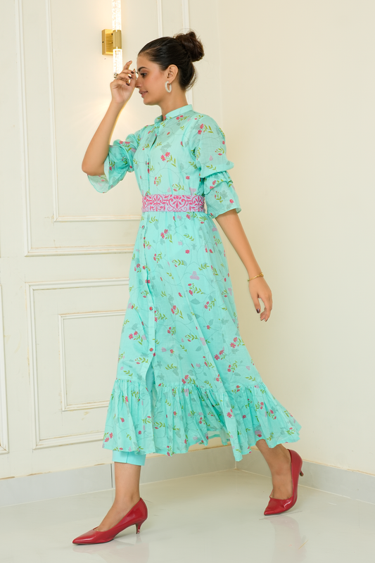 2 Piece - Printed Lawn Frock - Linaah