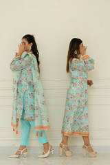 2 Piece - Printed Lawn RTW Frock - Aleeza