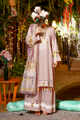 3 Piece Embroidered Lawn Suit - Lalarukh Eid Exclusive