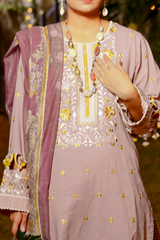 3 Piece Embroidered Lawn Suit - Lalarukh Eid Exclusive