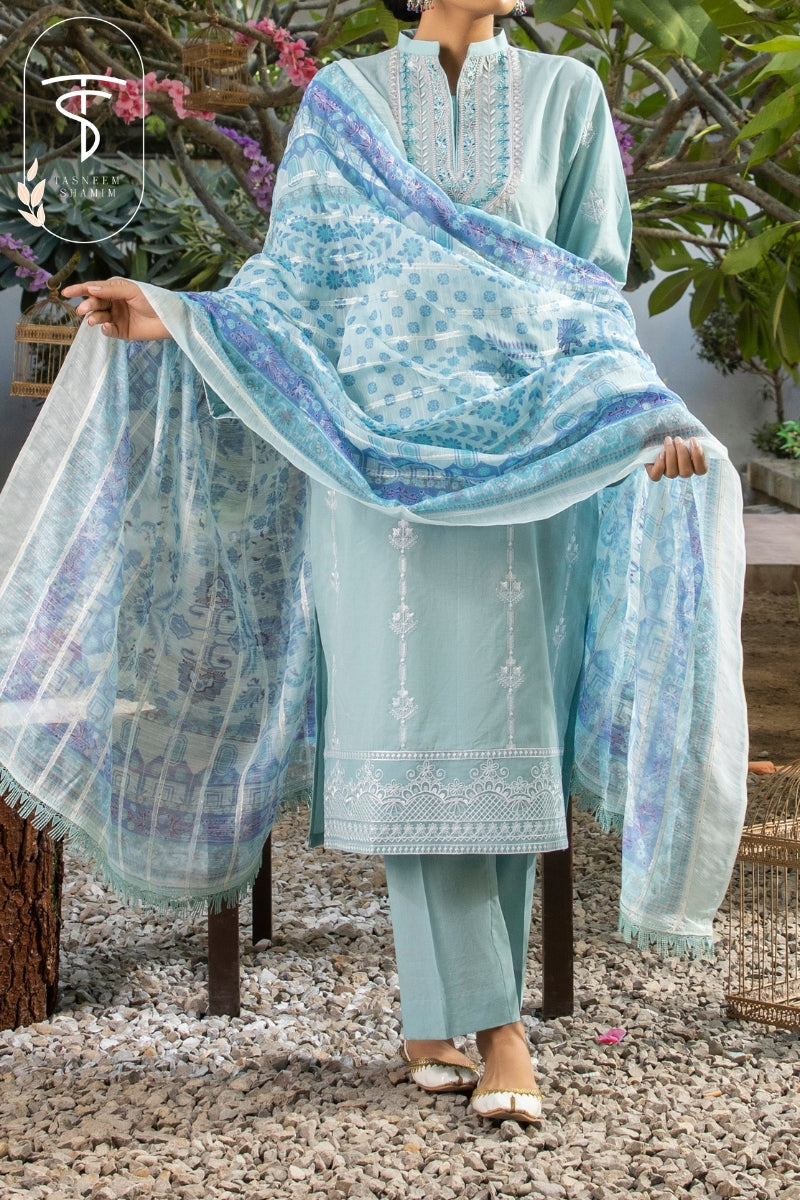 embroidery lawn suit for ladies