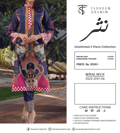 2 Piece Unstitched Luxury Lawn-Digital Printed